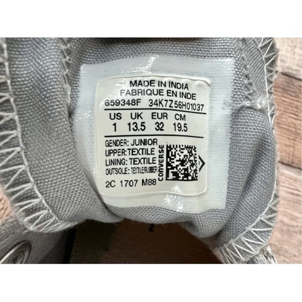 Converse All Stars CT OX Low Top‎ Sneaker Double Tongue Silver Junior 1 Metallic